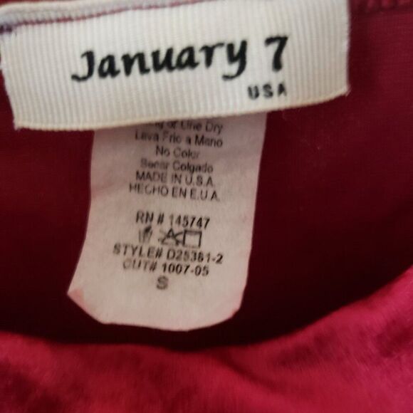 January 7 Red Velvet Slip Dress with Rhinestone Straps - Picture 3 of 3